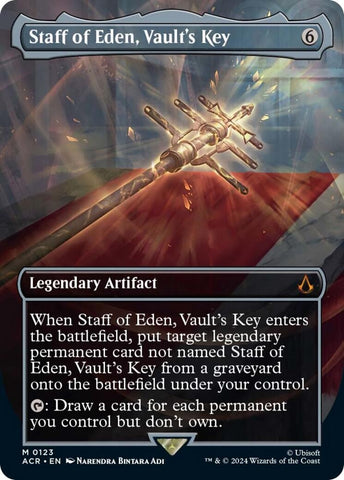 Image for Staff of Eden, Vault's Key (Borderless) (123) - Magic: The Gathering