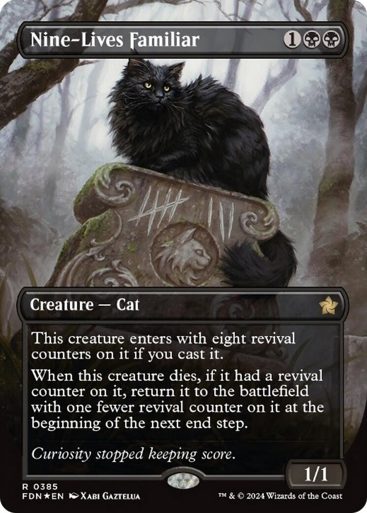 Image for Nine-Lives Familiar (Borderless) (Mana Foil) (385) [Foundations]