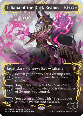 Image for Liliana of the Dark Realms (Borderless) (Raised Foil) (94) [Commander: Bloomburrow]