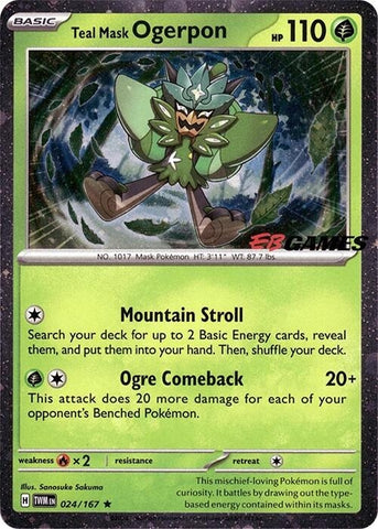 Teal Mask Ogerpon (Cosmos Holo) (EB Games Exclusive) (024/167) (Miscellaneous Cards & Products)