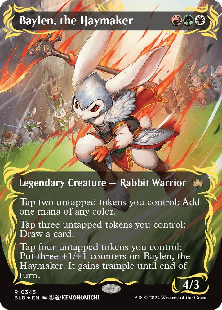 Image for Baylen, the Haymaker (Borderless) (Raised Foil) (345) [Bloomburrow]