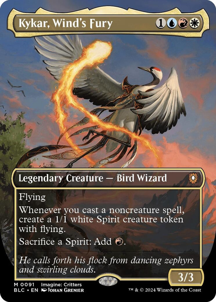 Image for Kykar, Wind's Fury (Borderless) (91) [Commander: Bloomburrow]