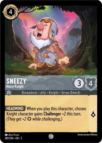 Image for Sneezy - Noisy Knight (180/204) - Disney Lorcana