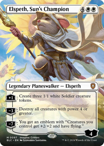 Image for Elspeth, Sun's Champion (Borderless) (97) [Commander: Bloomburrow]