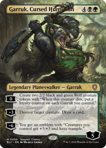 Image for Garruk, Cursed Huntsman (Borderless) (99) [Commander: Bloomburrow]
