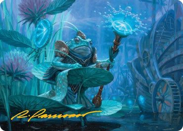 Image for Dour Port-Mage Art Card (Gold-Stamped Signature) (5) [Art Series: Bloomburrow]