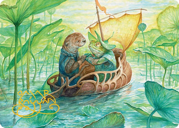 Image for Run Away Together Art Card (Gold-Stamped Signature) (11) [Art Series: Bloomburrow]