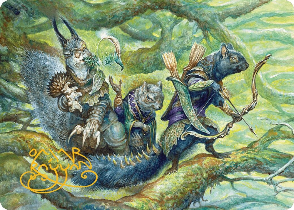 Image for The Odd Acorn Gang Art Card (Gold-Stamped Signature) (32) [Art Series: Bloomburrow]