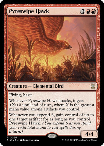 Image for Pyreswipe Hawk (26) [Commander: Bloomburrow]