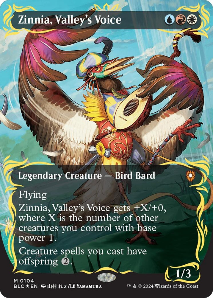 Image for Zinnia, Valley's Voice (Borderless) (Raised Foil) (104) [Commander: Bloomburrow]