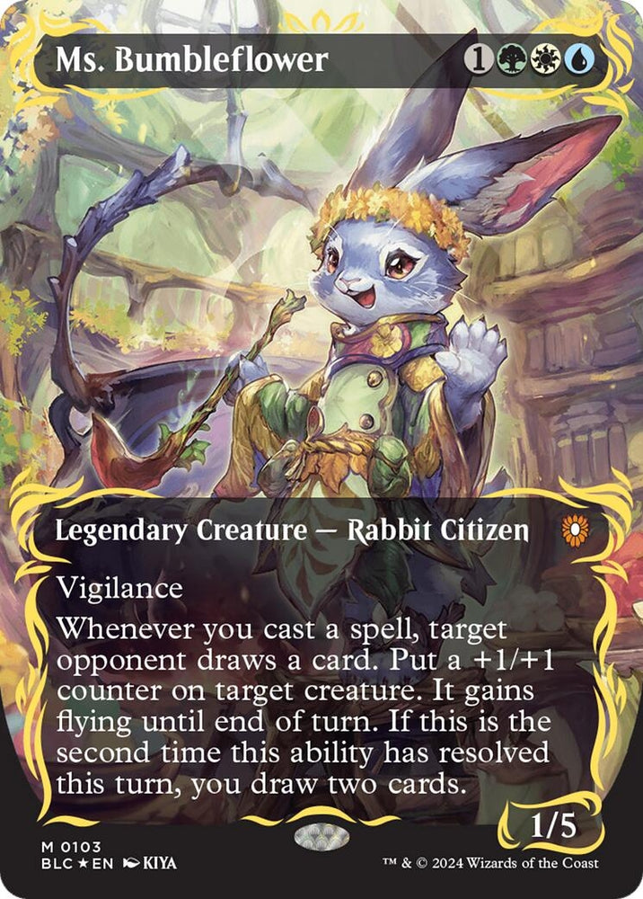Image for Ms. Bumbleflower (Borderless) (Raised Foil) (103) [Commander: Bloomburrow]