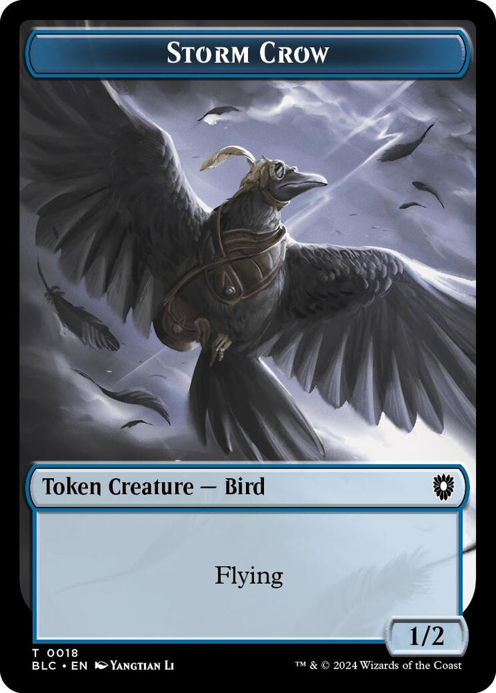 Image for Storm Crow // Bird (003) Double-Sided Token (18 // 3) [Commander: Bloomburrow]