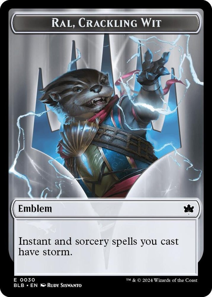 Image for Emblem - Ral, Crackling Wit // Bushy Bodyguard Double-Sided Token (30 // 20) [Bloomburrow]