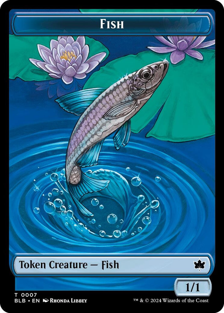 Image for Fish // Iridescent Vinelasher Double-Sided Token (7 // 12) [Bloomburrow]