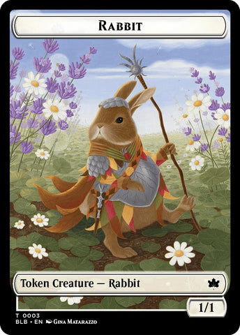Image for Rabbit // Flowerfoot Swordmaster Double-Sided Token (3 // 1) [Bloomburrow]