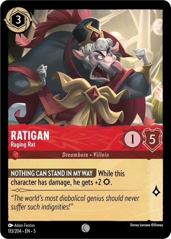 Image for Ratigan - Raging Rat (113/204) - Disney Lorcana