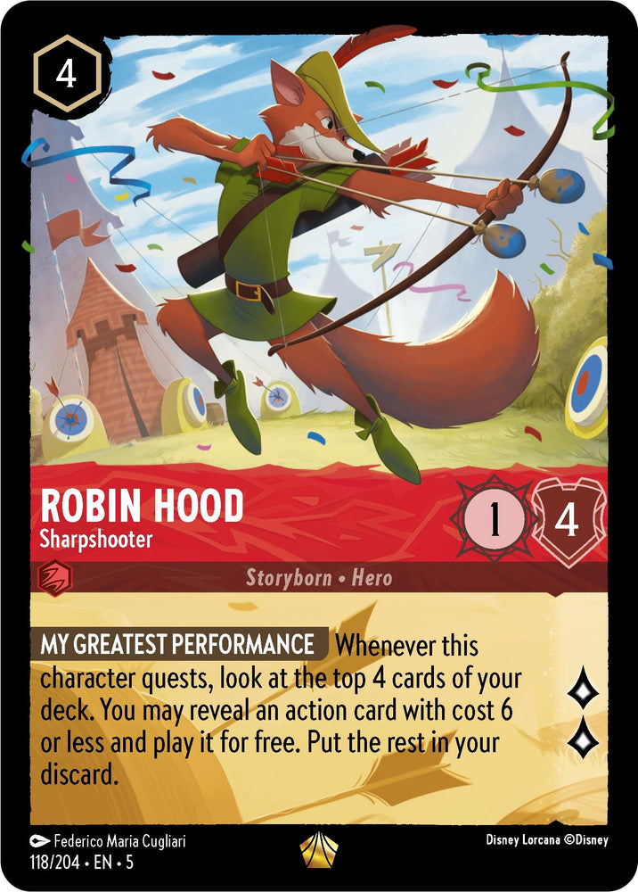 Image for Robin Hood - Sharpshooter (118/204) - Disney Lorcana