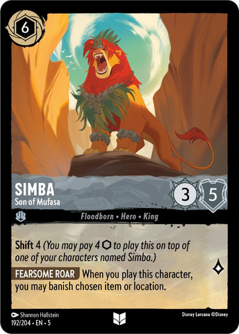 Image for Simba - Son of Mufasa (192/204) - Disney Lorcana