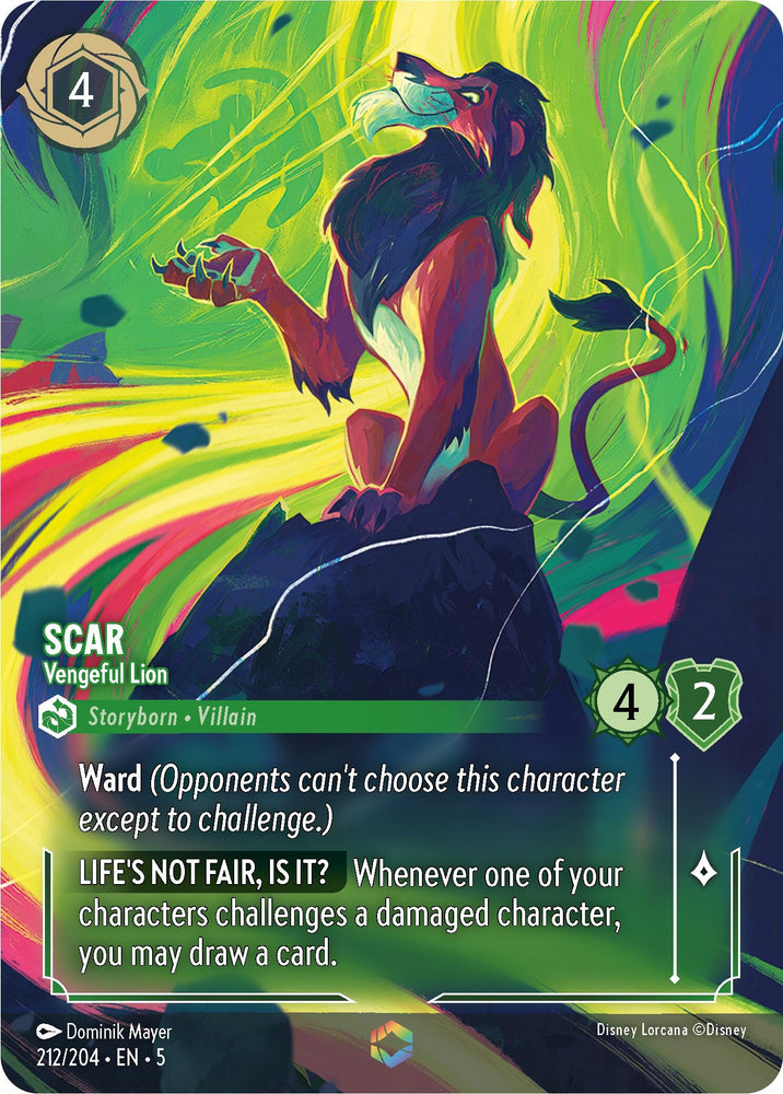 Image for Scar - Vengeful Lion (Enchanted) (212/204) - Disney Lorcana