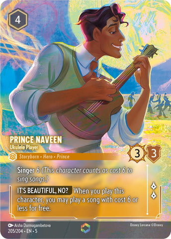 Image for Prince Naveen - Ukulele Player (Enchanted) (205/204) - Disney Lorcana