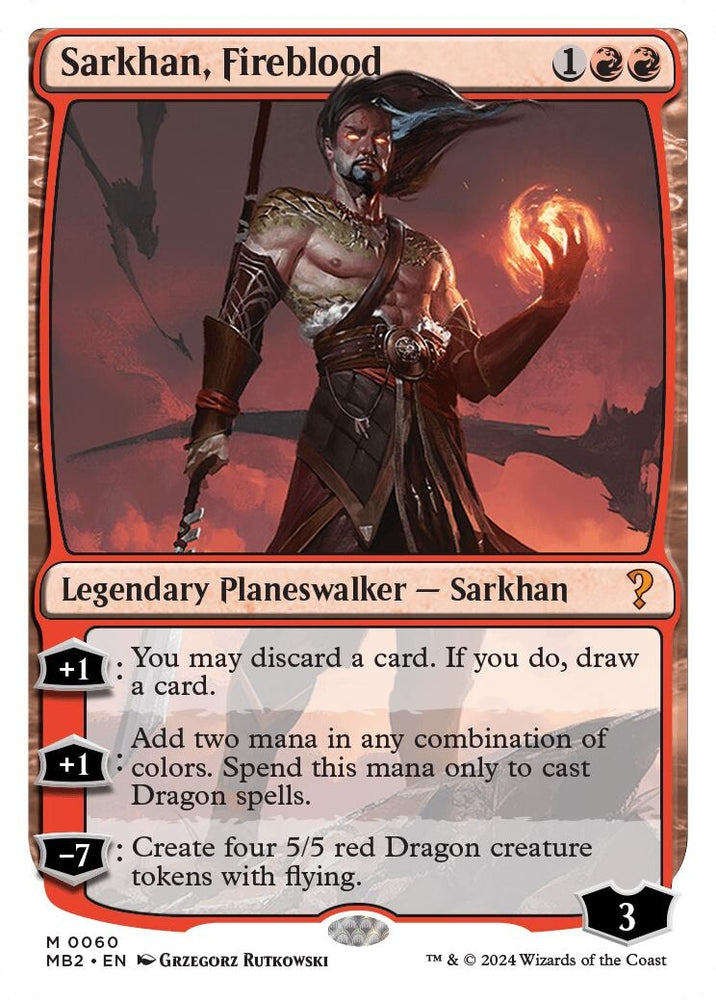 Image for Sarkhan, Fireblood (White Border) (60) [Mystery Booster 2]