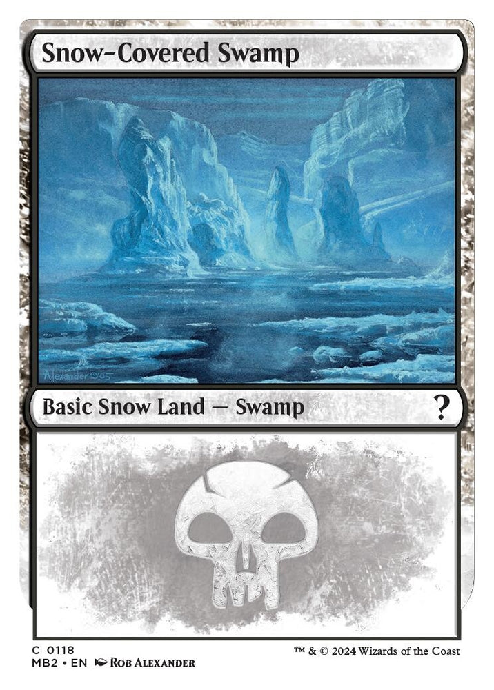 Image for Snow-Covered Swamp (White Border) (118) [Mystery Booster 2]