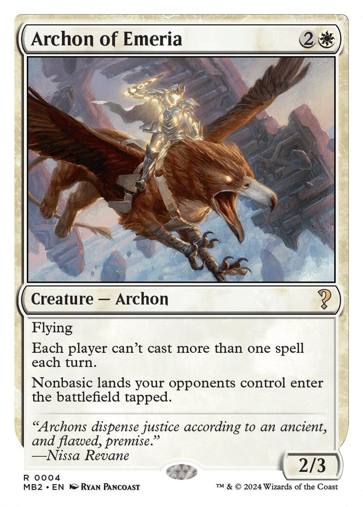 Image for Archon of Emeria (White Border) (4) [Mystery Booster 2]