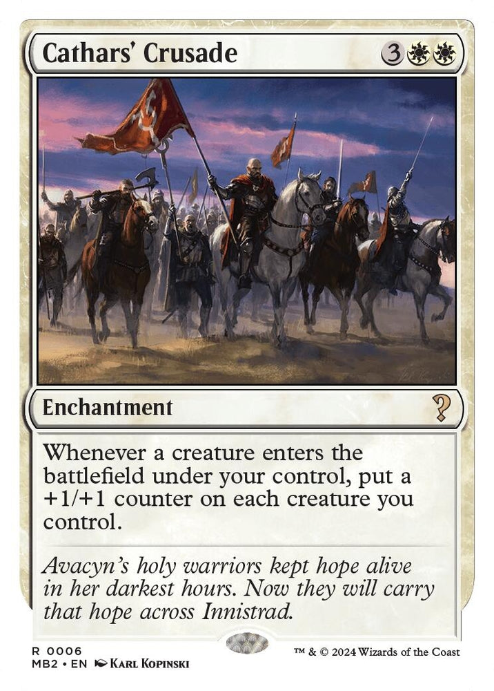 Image for Cathars' Crusade (White Border) (6) [Mystery Booster 2]