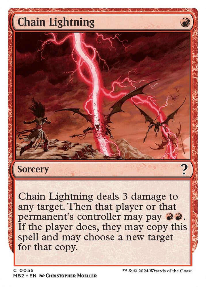 Image for Chain Lightning (White Border) (55) [Mystery Booster 2]