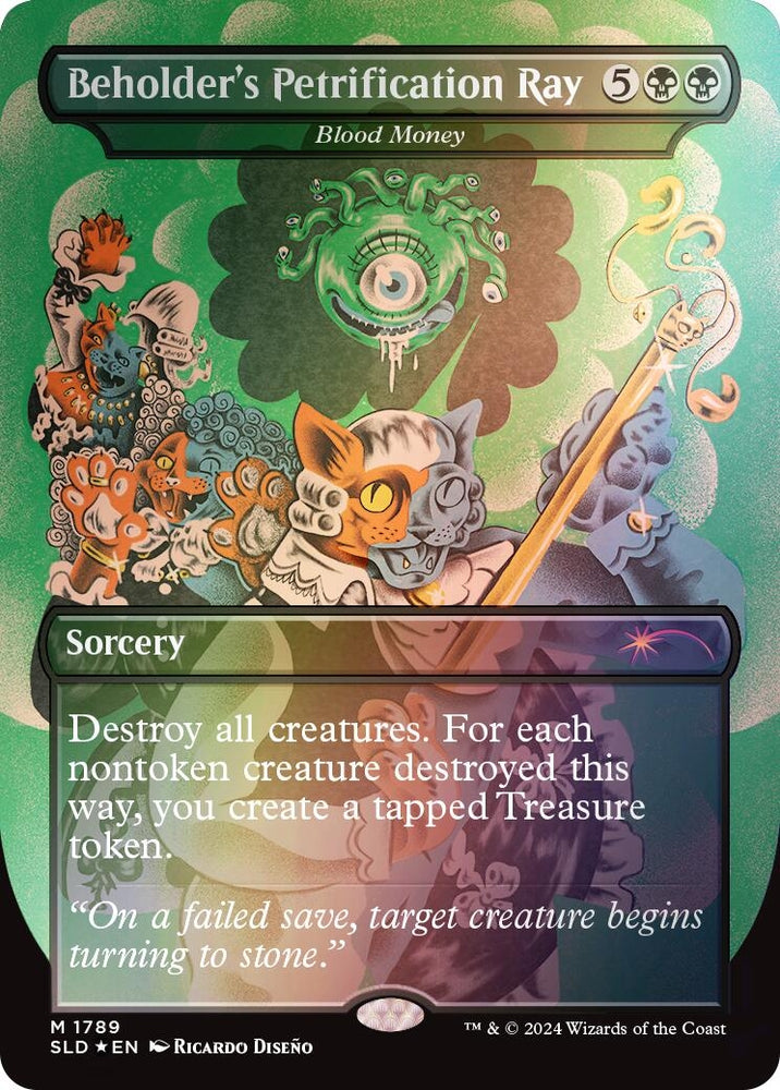 Image for Beholder's Petrification Ray - Blood Money (Rainbow Foil) (1789) [Secret Lair Drop Series]