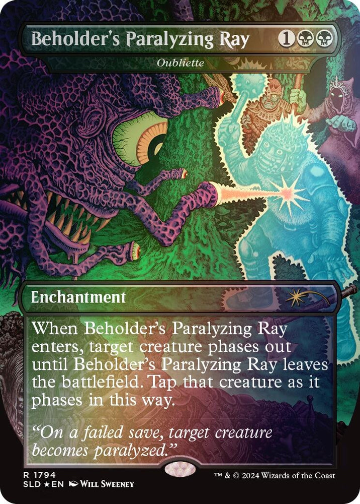 Image for Beholder's Paralyzing Ray - Oubliette (Rainbow Foil) (1794) [Secret Lair Drop Series]