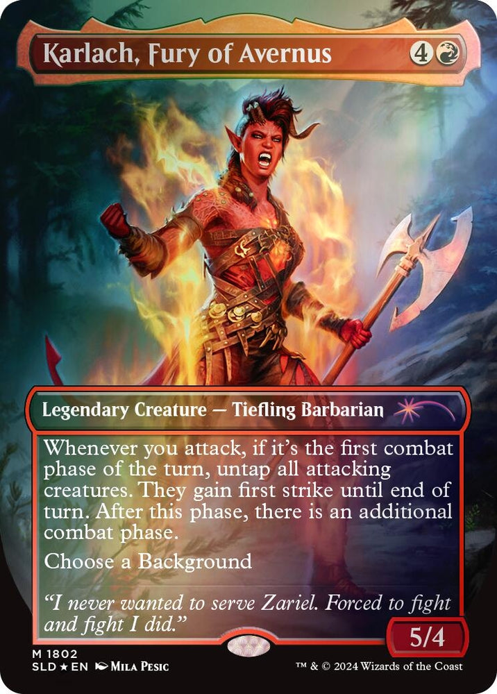 Image for Karlach, Fury of Avernus (Rainbow Foil) (1802) [Secret Lair Drop Series]