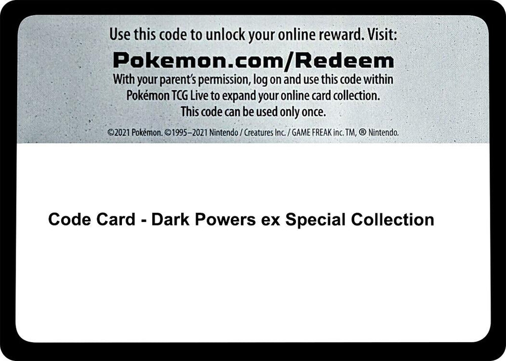 Image for Code Card - Dark Powers ex Special Collection - Pokemon