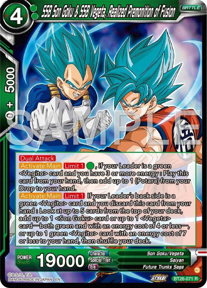 SSB Son Goku & SSB Vegeta, Realized Premonition of Fusion (BT26-071) [Ultimate Advent]