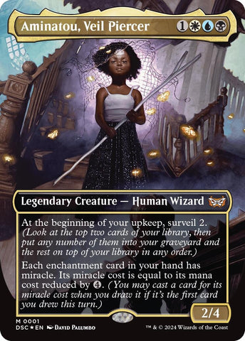 Image for Aminatou, Veil Piercer (Borderless) (1) [Commander: Duskmourn: House of Horror]