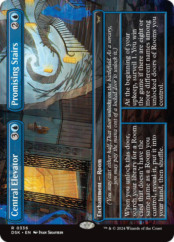 Image for Central Elevator // Promising Stairs (Borderless) (336) [Duskmourn: House of Horror]