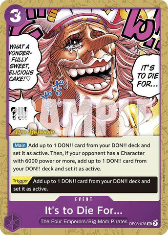 Image for It's to Die For (OP08-076) - One Piece Card Game