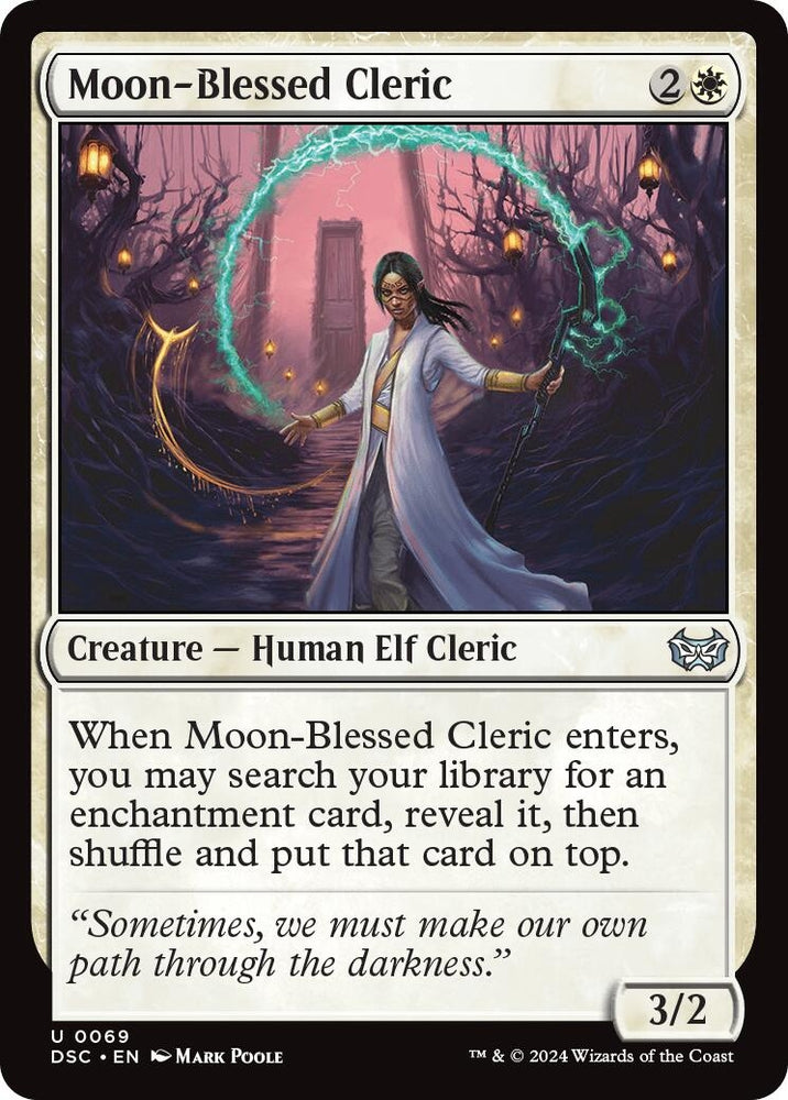 Image for Moon-Blessed Cleric (69) [Commander: Duskmourn: House of Horror]