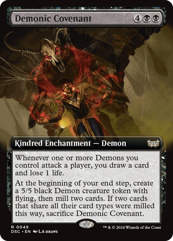 Image for Demonic Covenant (Extended Art) (49) [Commander: Duskmourn: House of Horror]