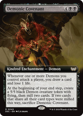 Image for Demonic Covenant (Extended Art) (49) [Commander: Duskmourn: House of Horror]