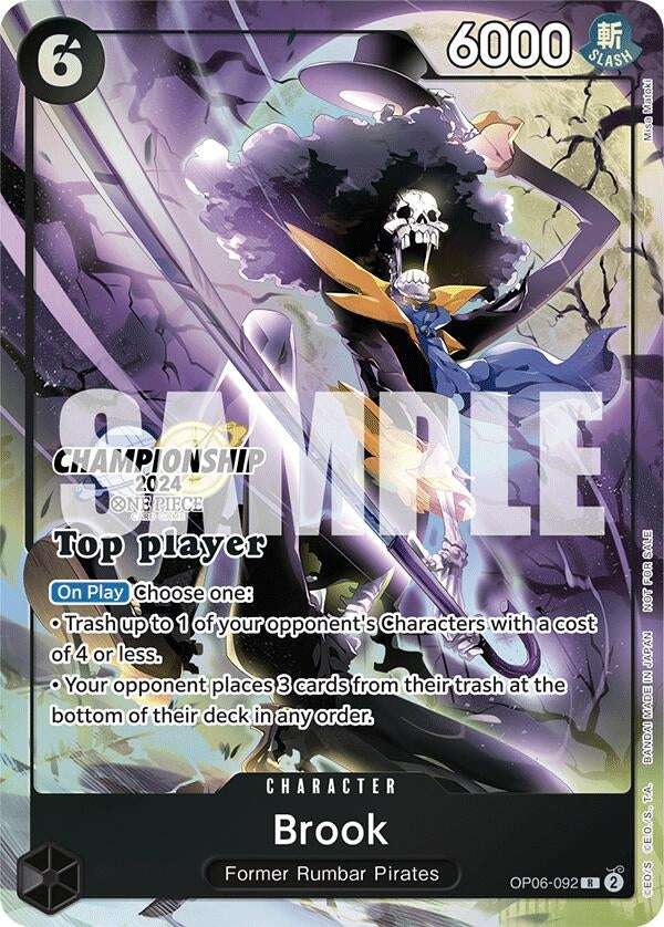 Brook (Championship 2024 Top Player Pack) (OP06-092) (One Piece Promotion Cards)