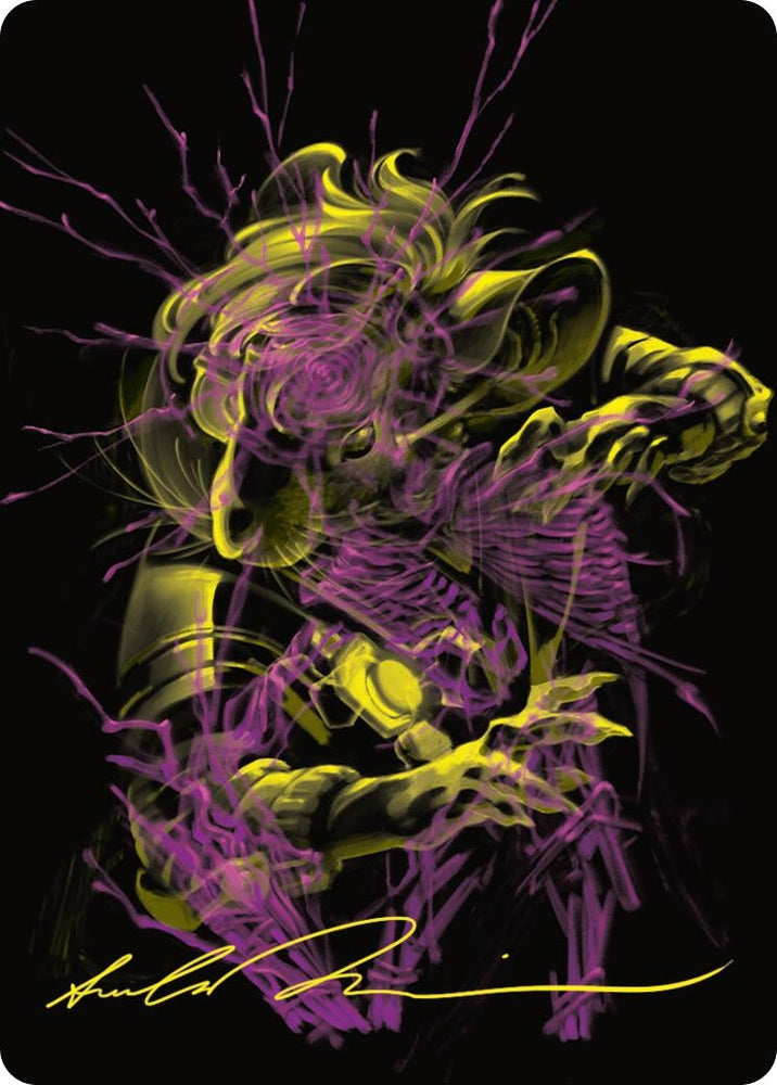 Image for Nashi, Searcher in the Dark Art Card (43/54) (Gold-Stamped Signature) (43) [Art Series: Duskmourn: House of Horror]