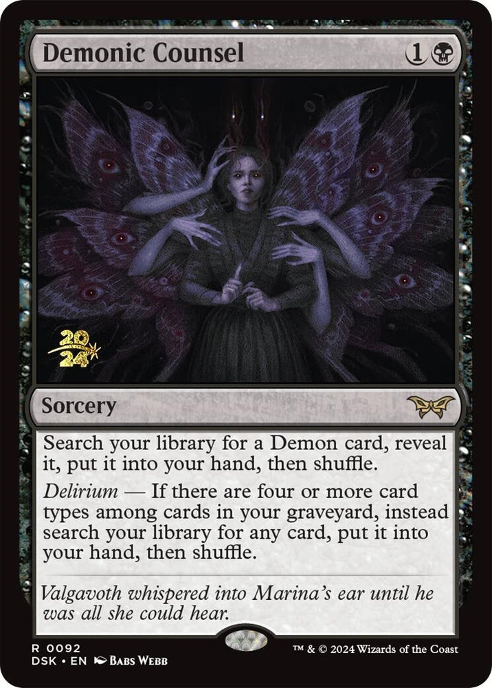 Image for Demonic Counsel (92) [Prerelease Cards]