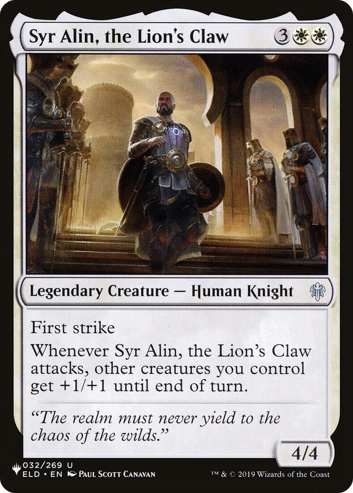 Image for Syr Alin, the Lion's Claw (32) [The List Reprints]