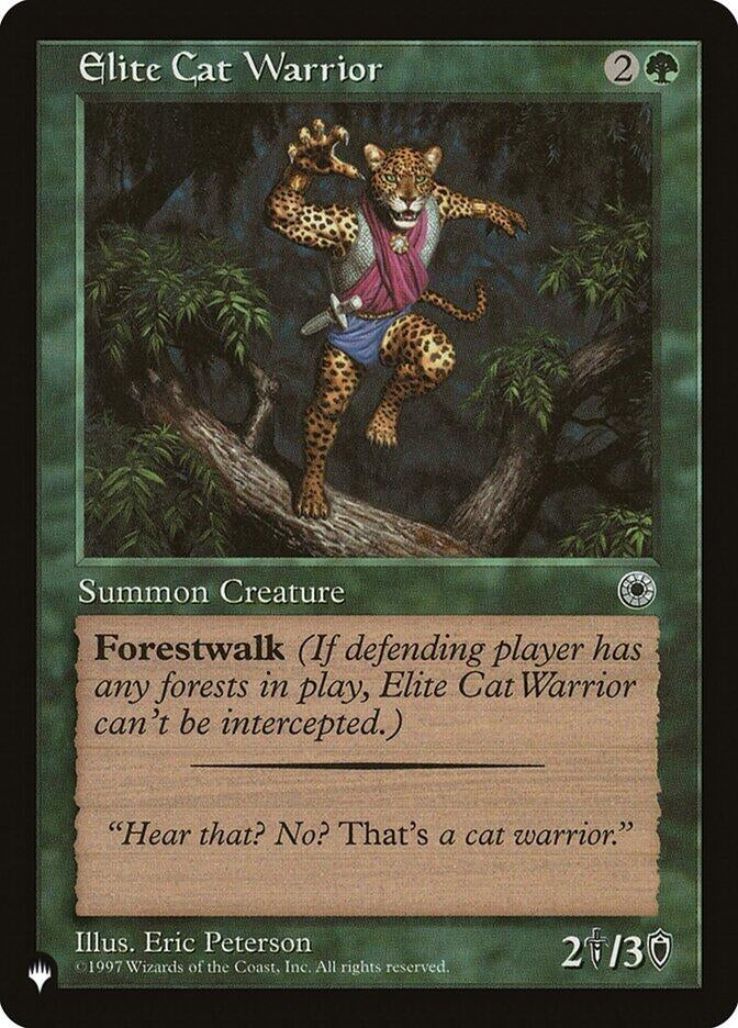Image for Elite Cat Warrior (Flavor Text) (163) [The List Reprints]