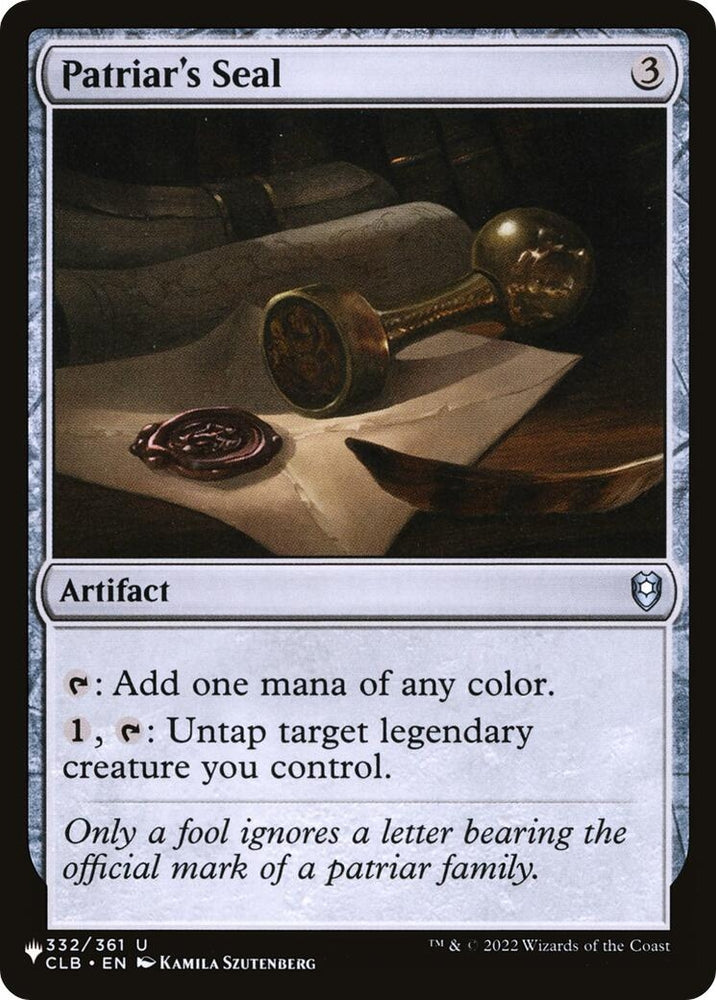 Image for Patriar's Seal (332) [The List Reprints]