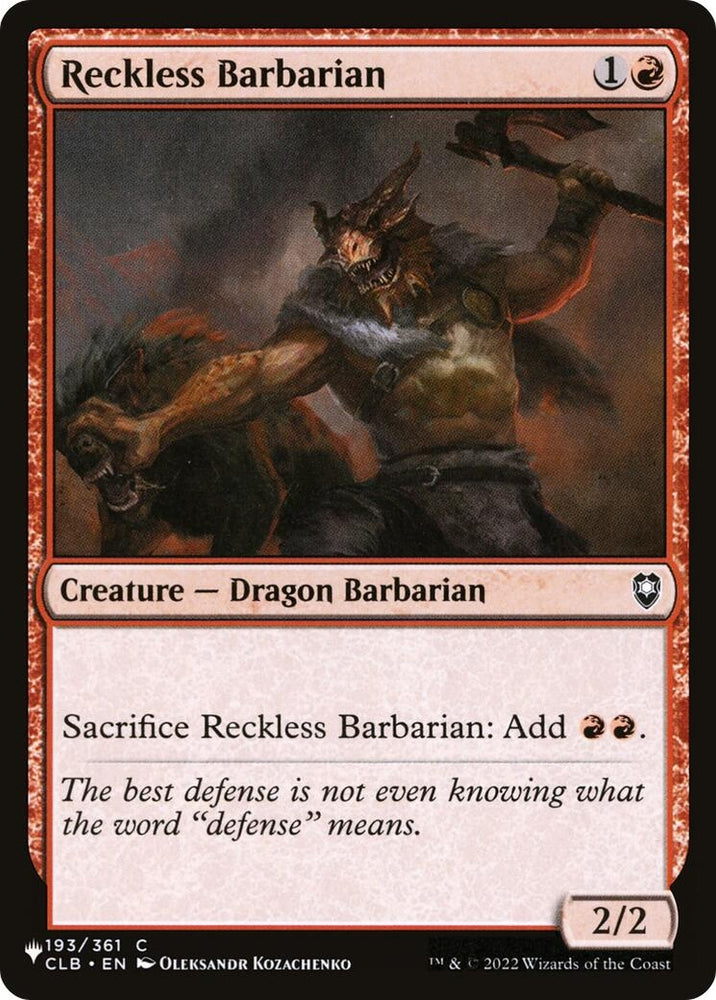 Image for Reckless Barbarian (193) [LIST]