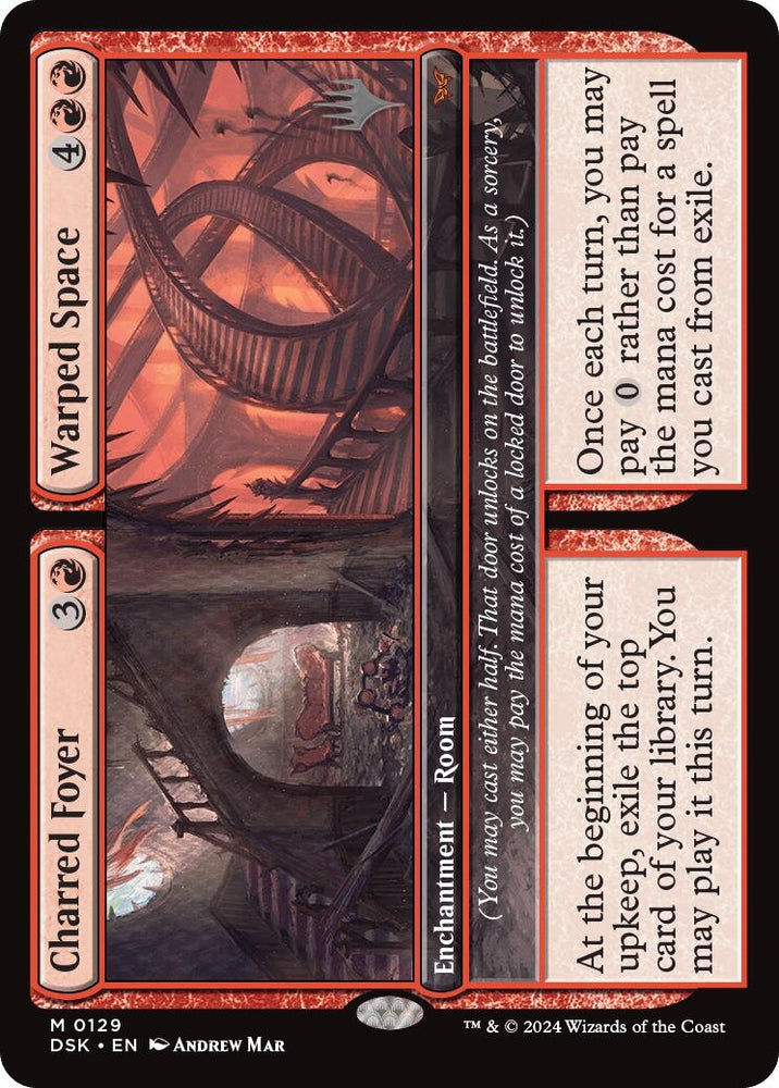 Image for Charred Foyer // Warped Space (129) [Promo Pack: Duskmourn: House of Horror]