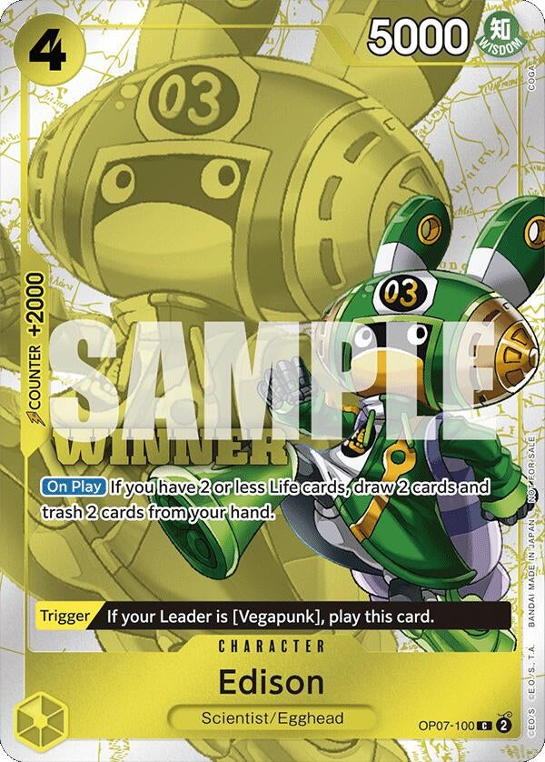 Edison (Winner Pack 2024 Oct.-Dec.) (OP07-100) (One Piece Promotion Cards)