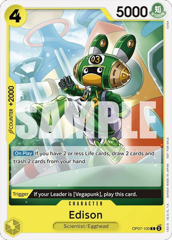 Edison (Tournament Pack 2024 Oct.-Dec.) (OP07-100) (One Piece Promotion Cards)